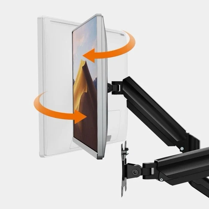 VonHaus Height Adjustable Gas Powered Dual Monitor Stand for 17-32" Screens - Image 4 of 4