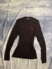 Schwarzer Frauen Ralph Lauren Strickpullover Größe S