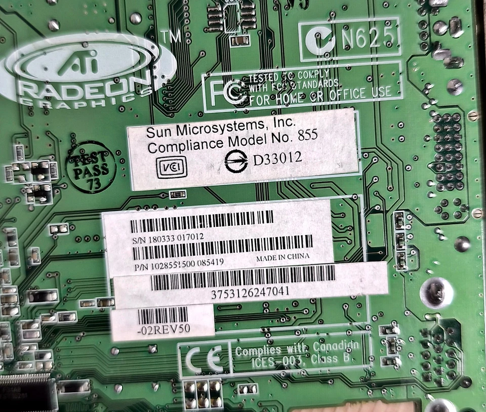 Sun Microsystems ATI Radeon 7000 64MB DDR PCI DVI VGA 109-85500-01 Graphics Card - Image 3 of 4