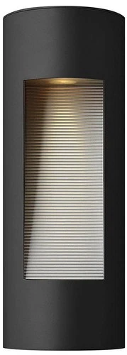 Luna 16" High Satin Black Socketed Outdoor Wall Light - Picture 1 of 4