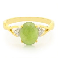 Cavill Ring Chrysopras 1,03Ct Oval Silber 925 Gelbvergoldet Damen