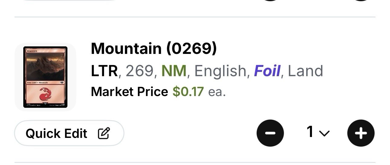 Magic: The Gathering NM Rainbow Foil Lord Of The Rings Mountain (0269)