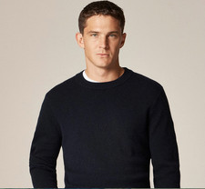 J Crew Mens Midweight Cashmere Crew Sweater - 278 - Navy - XL - NEW w/Tags