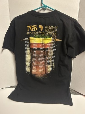 Nas Damian Marley Distant Relatives 2011 Tour Rap Tee Medium Black