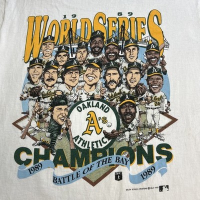 Vintage 1989 Salem Battle of the Bay World Series Oakland As Champions T-Shirt L