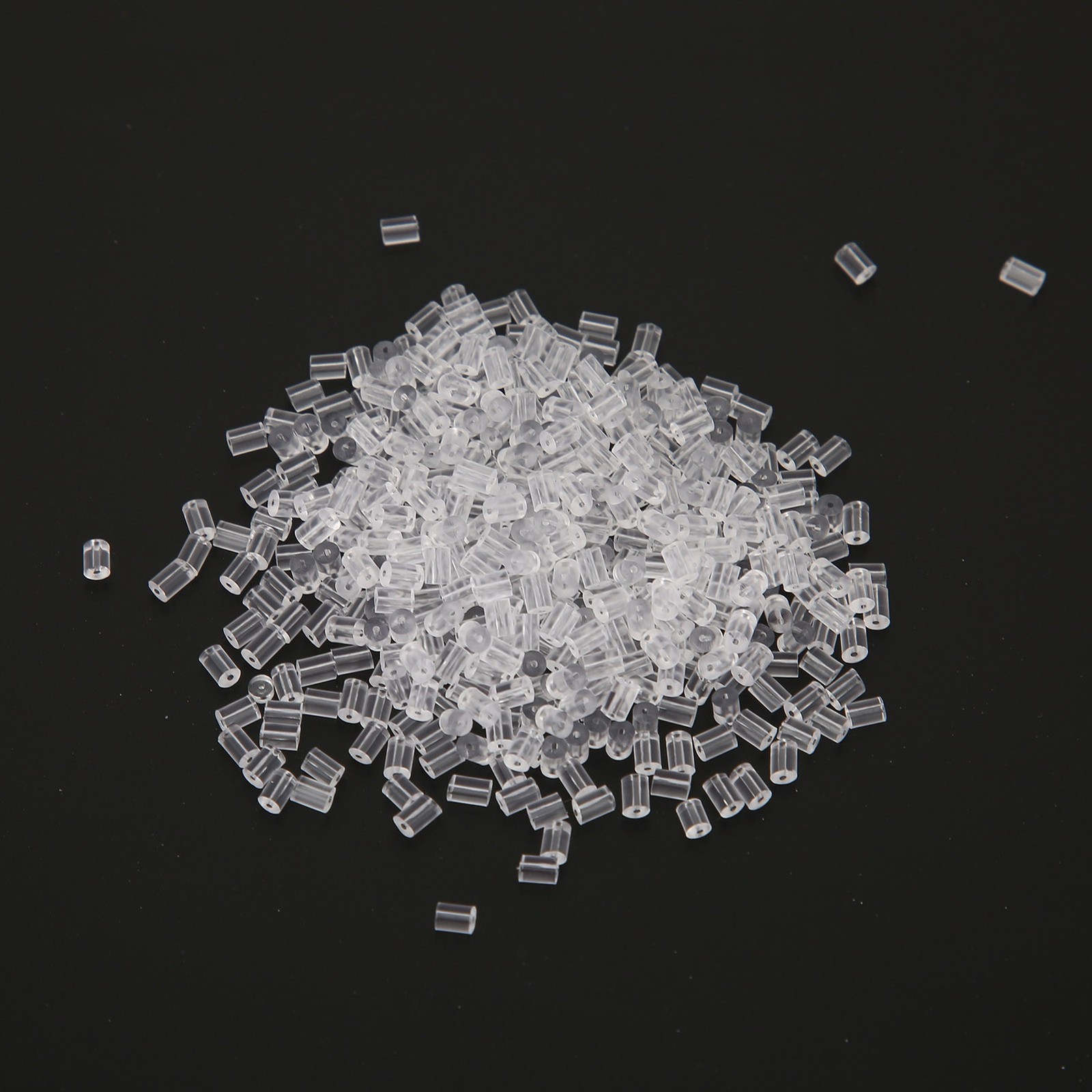 500pcs Cylinder Shape Earrings Back Stopper Silicone Transparent Earrings Lockin