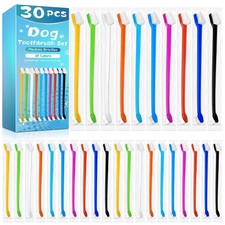Navona 30 PCS Dog Toothbrushes, Double Headed Anti Slip Dog Tooth Brushing Ki...