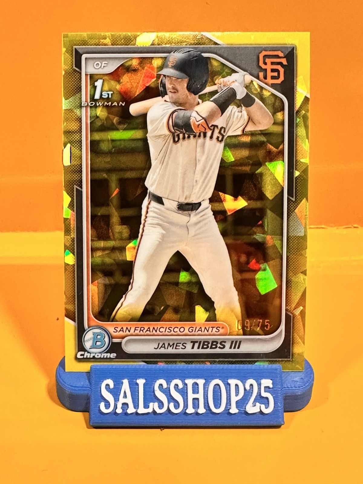 2024 Bowman Draft Chrome 1st James Tibbs III #BDC-40 Yellow Refractor /75