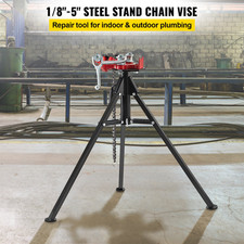 VEVOR Tripod Pipe Chain Vise, 1/8"-5" Pipe Capacity, 36.4  Length Chain Vise Sta