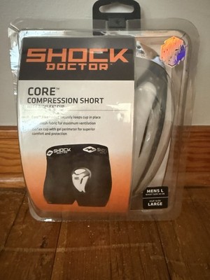 Shock Doctor Core Compression Short Mens L Large Waist 34-36 W/ BioFlex Cup NEW