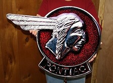 Vintage Pontiac Chief Head Metal Sign 25x19 Inches Vintage Pontiac Chief Head Metal Sign 25x19 Inches