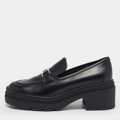 Salvatore Ferragamo Gancini Größe 40 Schwarz Leder Halbschuhe