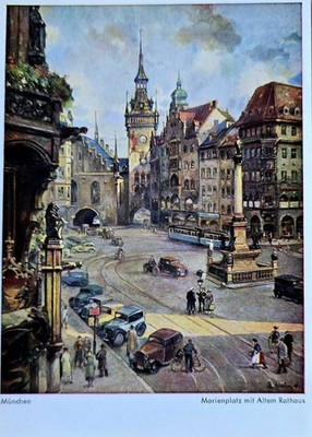 AK München Marienplatz 1930er Erich Hahn