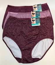 NWT 3 Vanity Fair Illumination 13109 Briefs Panties Mauve/Plum/Paradise 8/XL