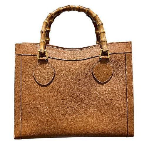 Gucci Bamboo 002 123 0260 Leather Brown Handbag Used