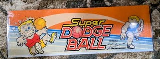 Original Technos Super Dodge Ball Plexiglass Arcade Marquee Sign