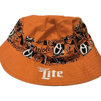 Baltimore Orioles Miller Lite Bucket Hat SGA Orange MLB Floppy Sun Hat NWOT