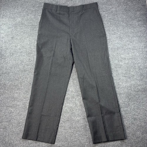 Land's End, Vintage Lands End Gray Wool Pants Mens 36x30 USA Made Dress Trousers