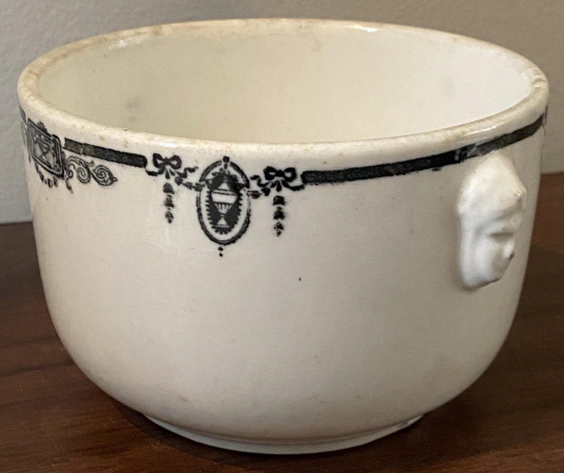 Extremely unique Scammells China Vintage Bowl w/ protruding faces on sides