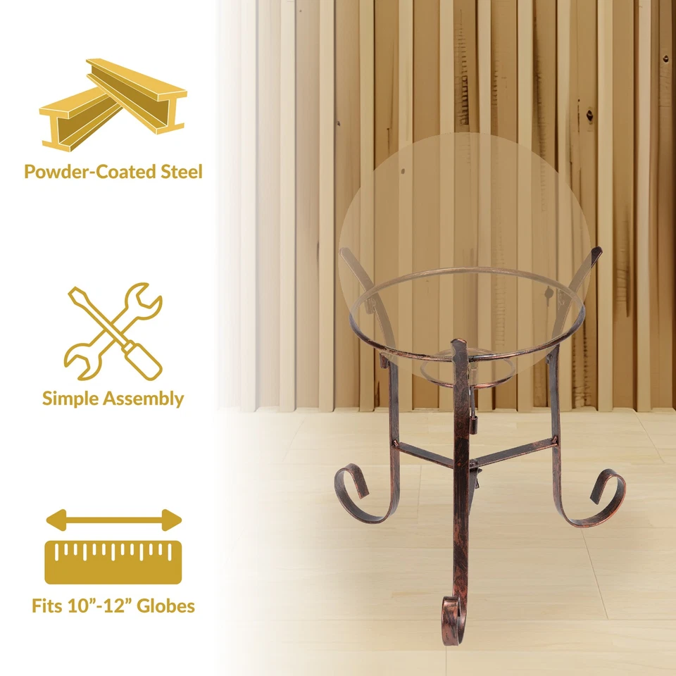 Soporte Globo Mirador Exterior Acero Estilo Tradicional - Bronce de Sunnydaze Foto 3 de 4