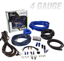 Blue 4 Gauge CCA Installation Kit Car Audio Amplifier up 2000w Timpano Amp Cable