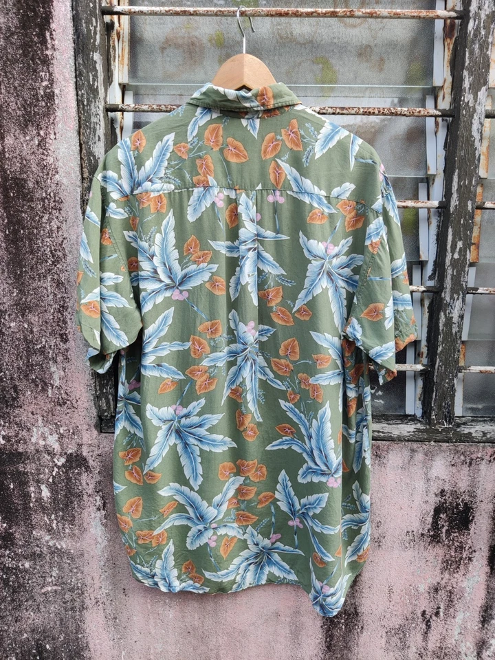 Camisa De Colección Gavial Dry Goods Floral Cachemira Rayón Hawai Hecha en Japón Talla XL Foto 3 de 4