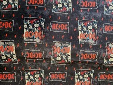 AC DC Highway to Hell Cotton Fabric 44" By The Yard