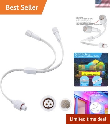 Permanent Outdoor Lights Y-Shaped Extension Cable， Rated, Compatible only Goo...