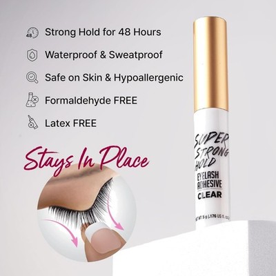 i-Envy by Super Strong Hold Eyelash Adhesive, Waterproof Long-Lasting Strip L...
