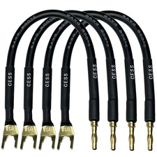 CESS-027L Hifi Speaker Cable Jumpers Wire 6-Inch - Spade Plug to Banana Plug Spe