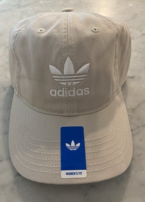 Adidas Women's Originals Relaxed Strap Back Khaki/white Hat Embroidered Logo NW