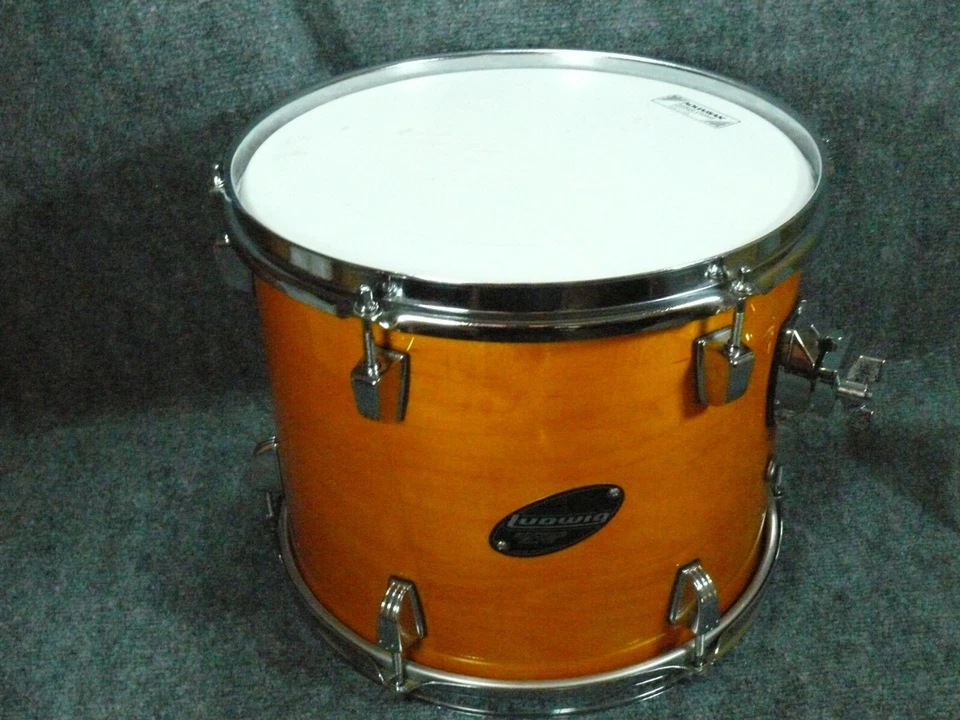 Tambor Ludwig Rocker Elite 12x10 Tom grano ámbar 6 orejetas montaje en rack Taiwán Foto 2 de 4