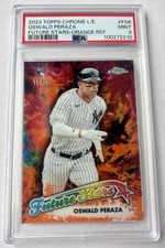 2023 Topps Chrome Logofractor Future Stars Oswald Peraza #FS-6 Orange /25 PSA 9
