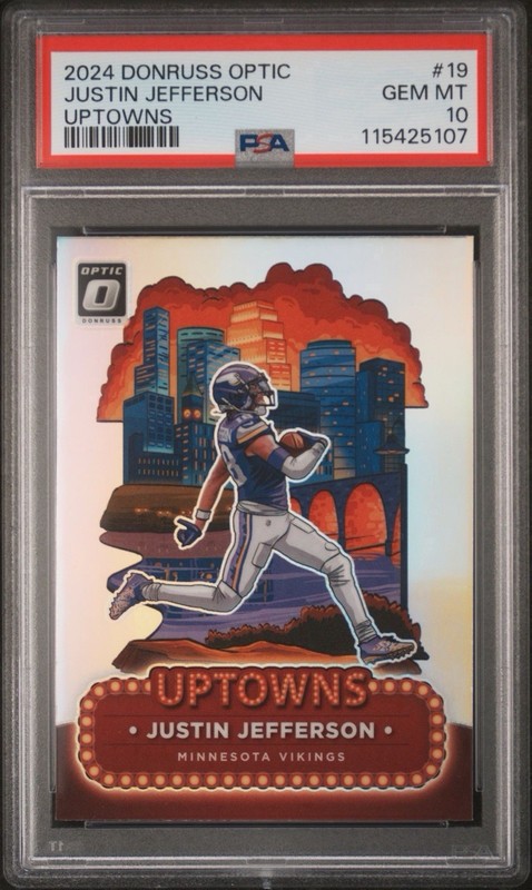 2024 Donruss Optic Justin Jefferson Uptowns SSP #19 Vikings PSA 10 🔥💎