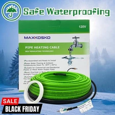 MAXKOSKO Pipe Heat Cable for Water Pipe  Self-Regulating Heat Tape 120V 5W/FT