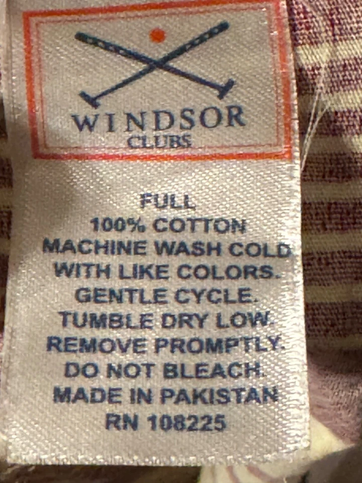 Nueva Falda de Cama Plana Tamaño Completo Granate Rojo y Amarillo Rayas 13" Colgar Windsor Foto 2 de 2