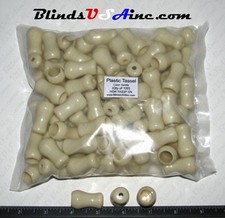 100 Plastic Cord Tassels for Blinds Shades color Vanilla Pull Tassel