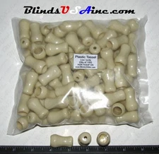 (Pack of 100) Plastic CORD TASSELS color Vanilla Pull Tassel, Shade Blind Pull