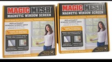 2 MagicMesh Magnetic Replacemnt Screen Window Fiberglas Custom Fit up to 55”X36”