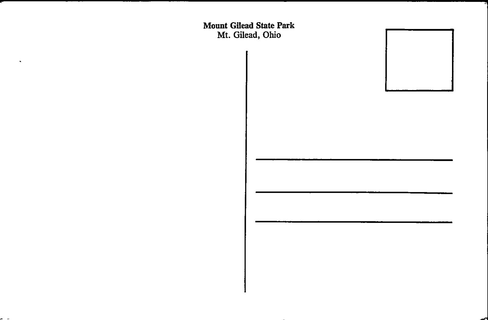 Mt. Gilead Ohio OH State Lake Park Dam Spillway Morrow County Postcard