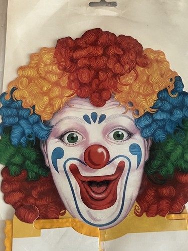 Vintage 1988 Beistle Rainbow Clown Tissue Centerpiece Party Table Decor 10” NIP - Picture 6 of 9