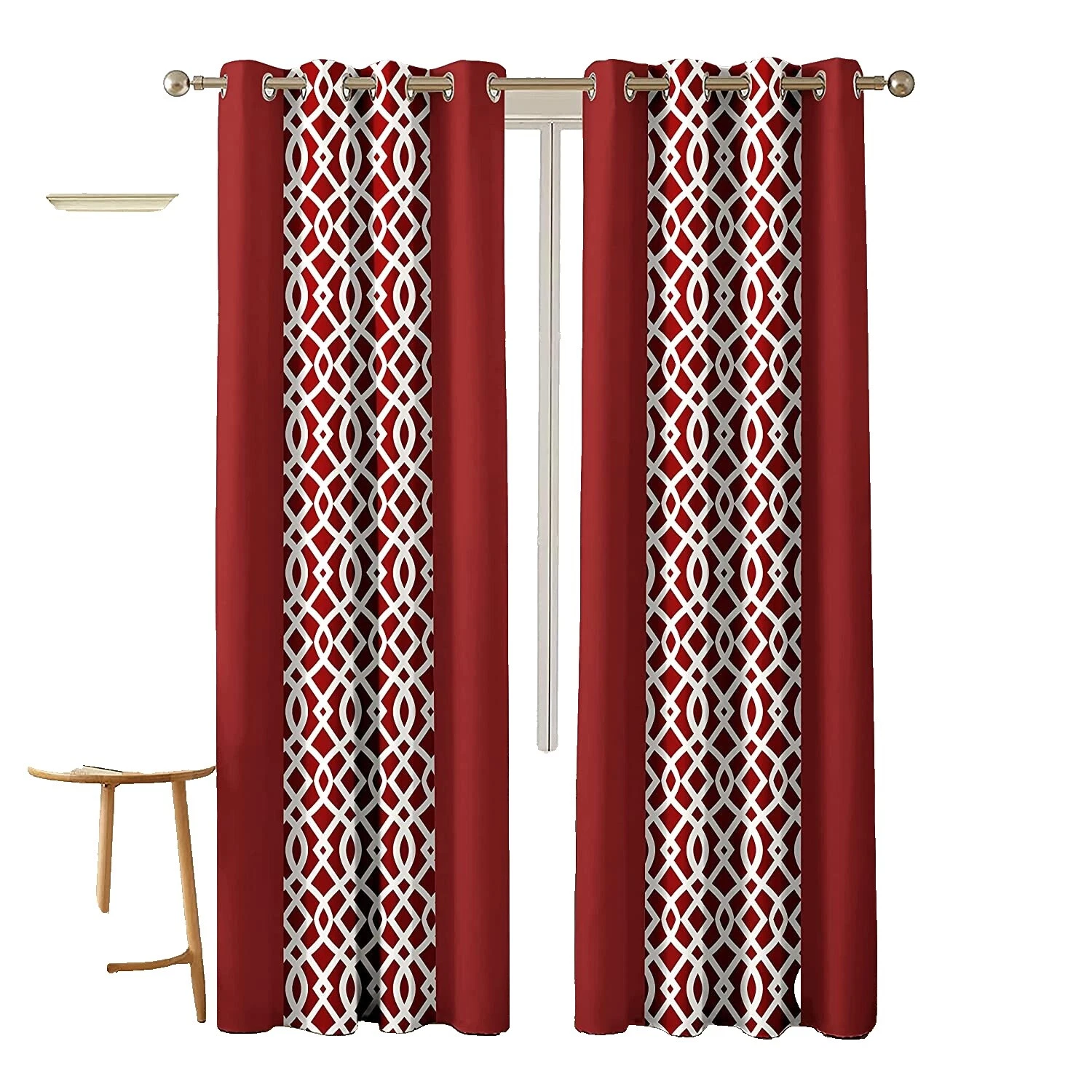 Cortinas de Porta Janela Abstrato Branco