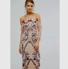 EUC Hope And Ivy Lace Midi Dress SIZE 10 Embroidered Romantic Feminine Whimsical