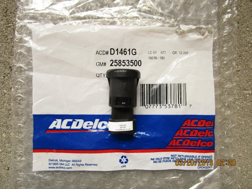 GM CHEVY 25853500 ACDELCO D1461G ABRIDOR DE TAPA DE MALETERO PUERTA LEVADIZA INTERRUPTOR DE LIBERACIÓN NUEVO Foto 2 de 3