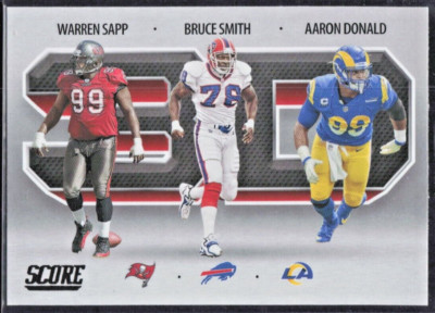 2021 Score 3D #3D7 Warren Sapp / Bruce Smith / Aaron Donald -  MINT