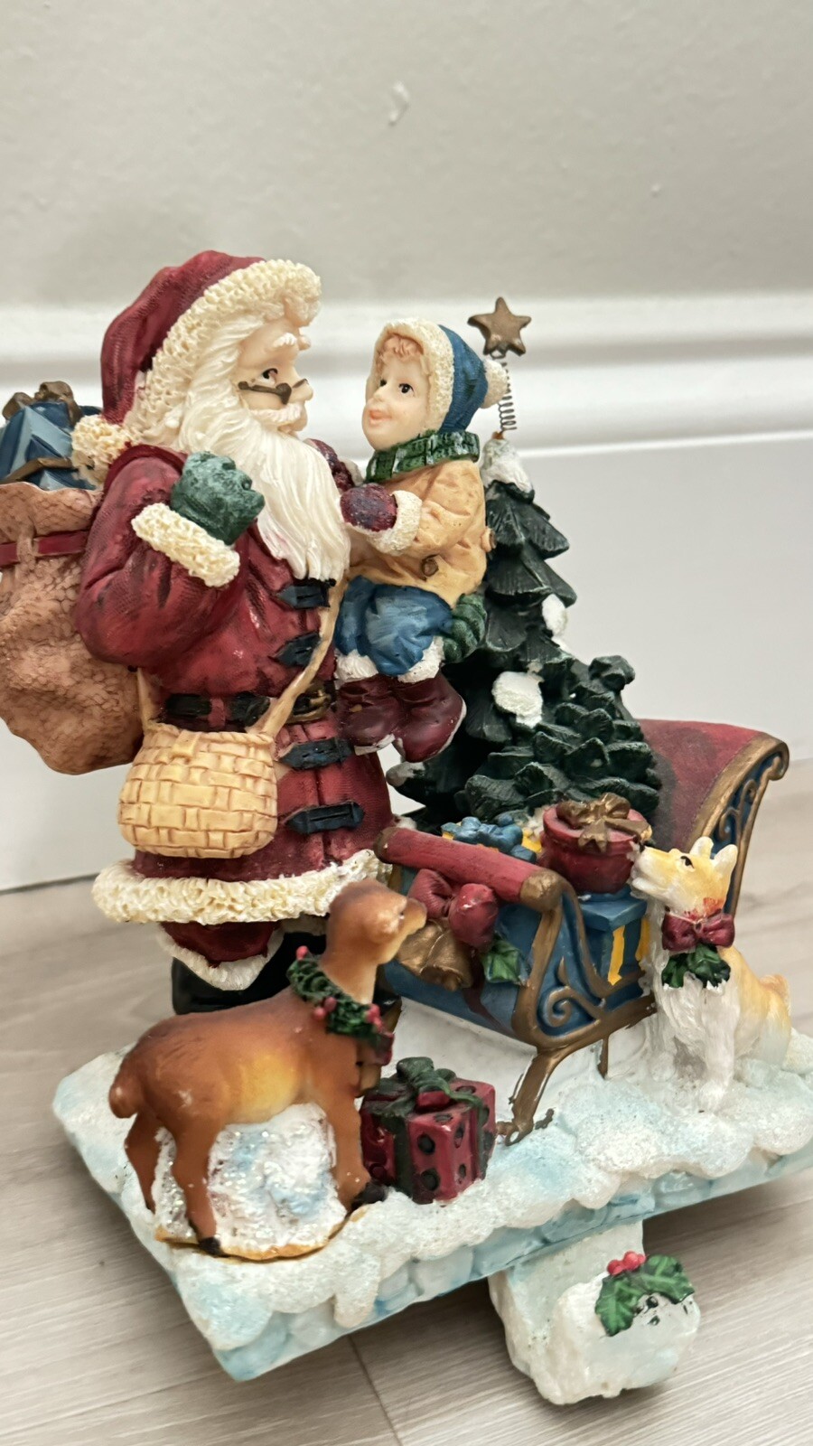 Santa With Child Stocking Hanger Tree