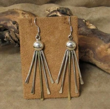 Sterling Silver and Brass Dangle Spike Earrings from Mexico