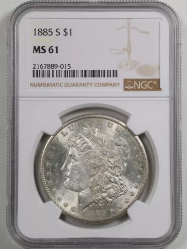 1885-S $1 Morgan Silver Dollar MS61 NGC 2167889-015