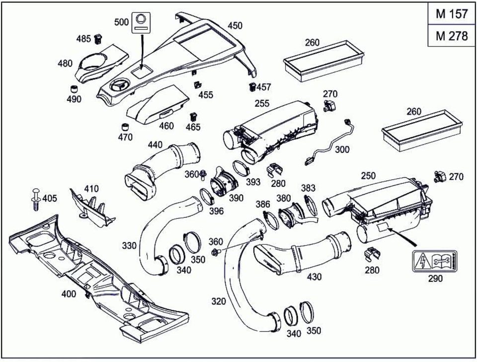 1 Pair Car Air Intake Hose For Mercedes Benz E Class E500 E55 AMG CLS500 1130942182 1130942282 Intake Manifold Cleaner Pipe