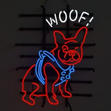 Us Stock Woof Dog Vintage Neon Sign Light Glass Store Garden Deocr Ne 19x15
